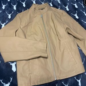 Tan color leather jacket worn once